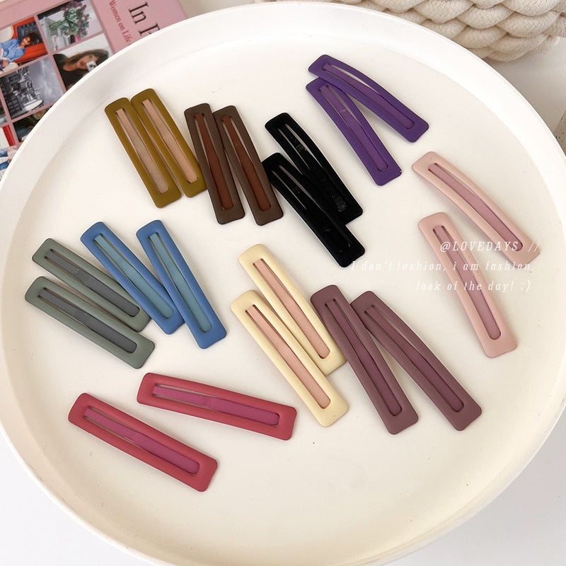 6Pcs/set Simple Colorful Frosted Hair Clip BB Clip for Women Girls Sweet Hairpin Bangs Side Clip Barrettes