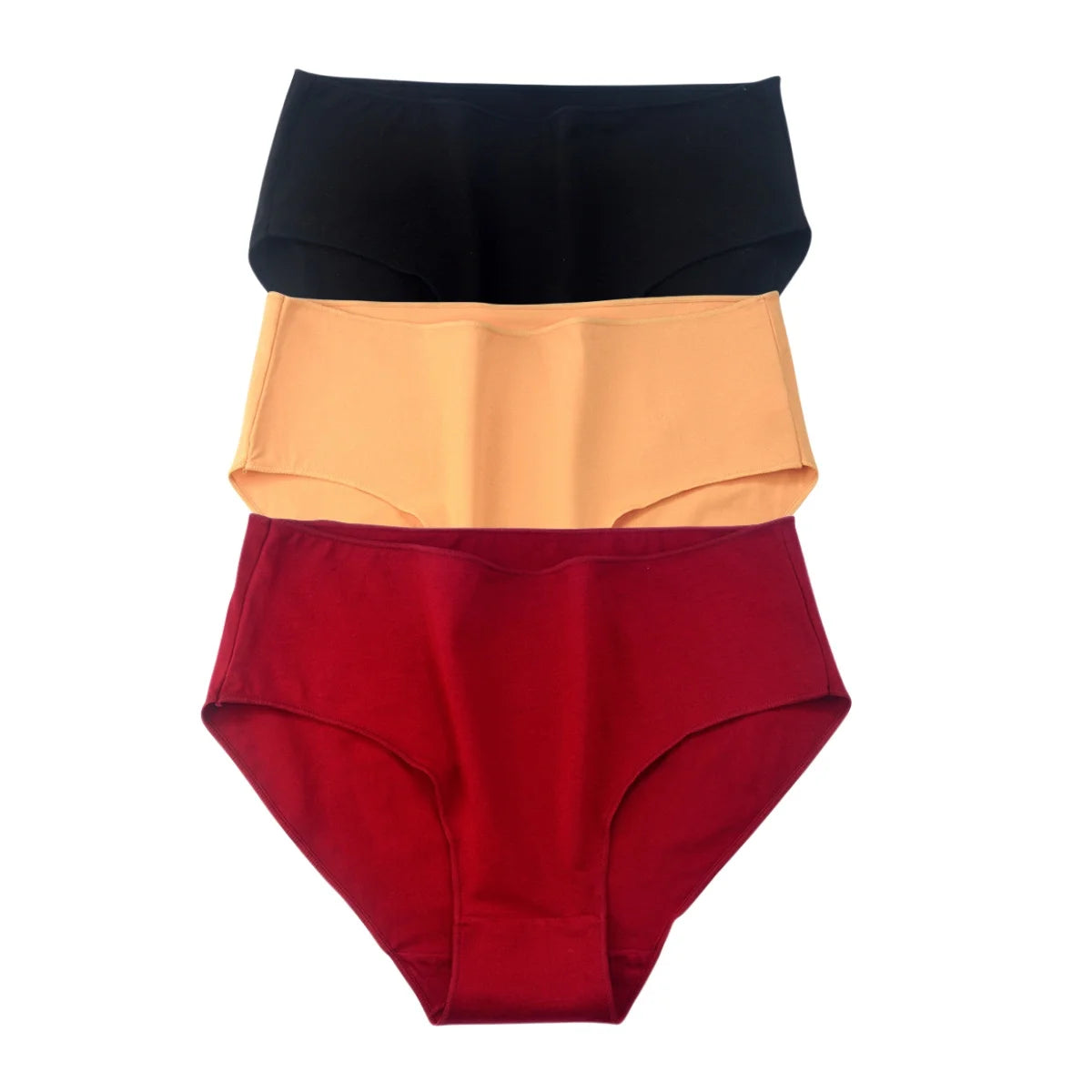 3Pcs/Set Cotton Panties Women High Waist Briefs Breathable Comfort Underwear Female Underpants Solid Color Intimates M-2XL Panty