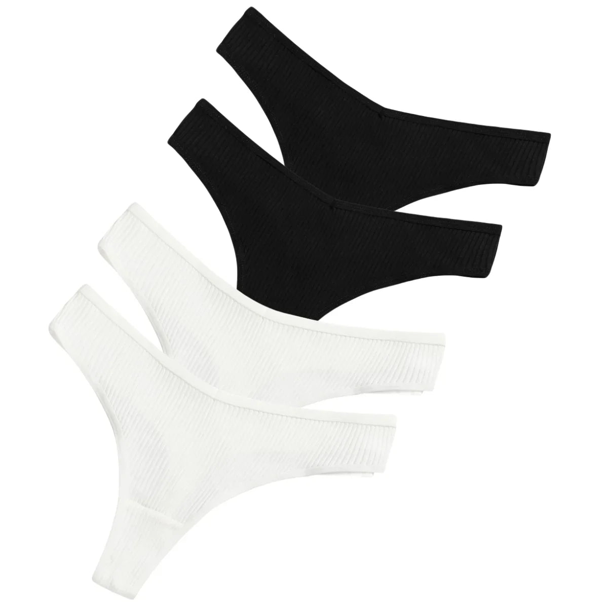 4Pcs/Set Women Cotton Panties Sexy V Waist Thongs M-XXL G-string Female Underpants Solid Color Comfortable Girls Lingerie