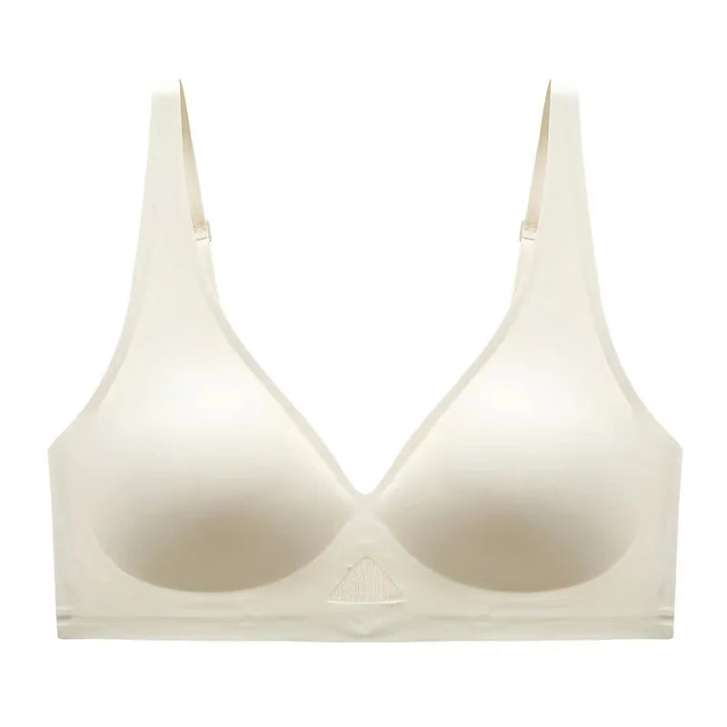 V-Neck Seamless Bras For Women Non-wire Push Up Bra With Pads U-back Brasiere Invisible Underwear Breathable Mesh Sexy Lingerie
