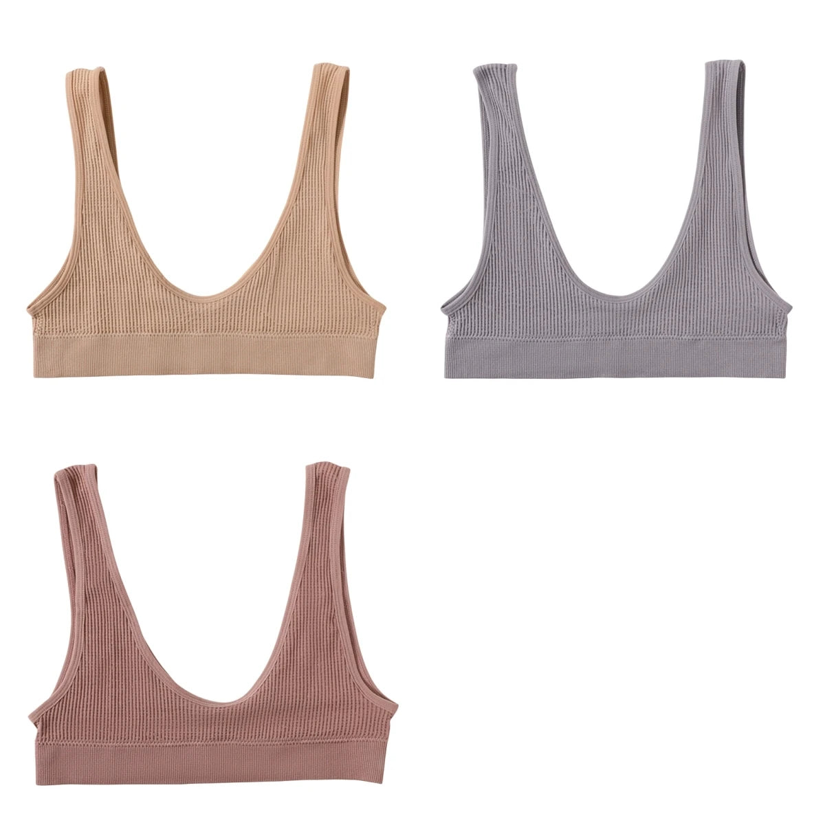 3Pcs/Set Seamless Bras For Women Push Up U Shape Bra Nonwire Underwear Female Sexy Lingerie Sport Bra Tops Comfort Intimates