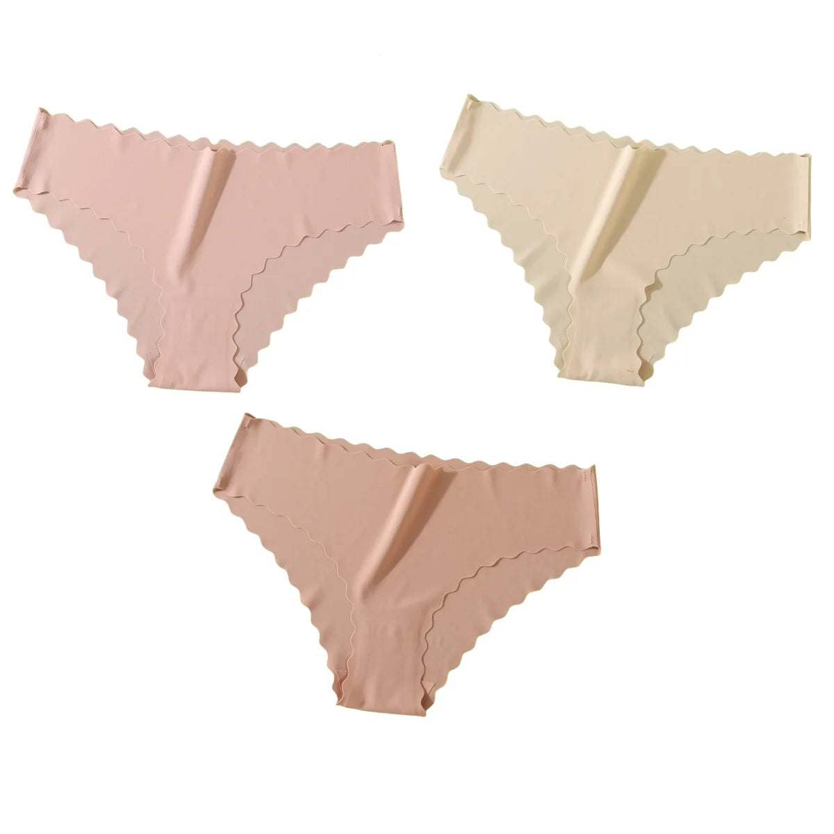 3Pcs/Set Ice Silk Panties Women Low Rise Briefs Female Underpants Glossy Invisible Underwear Sexy Lingerie XS-XL Bottoms Panties