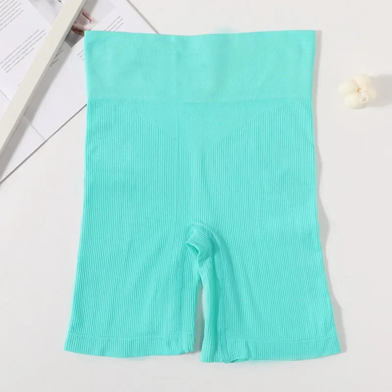 Seamless Shorts For Women Sports Safety Short Pants High Waist Panties Shorts Ribbed Hips Lift Underwear Female Underpants
