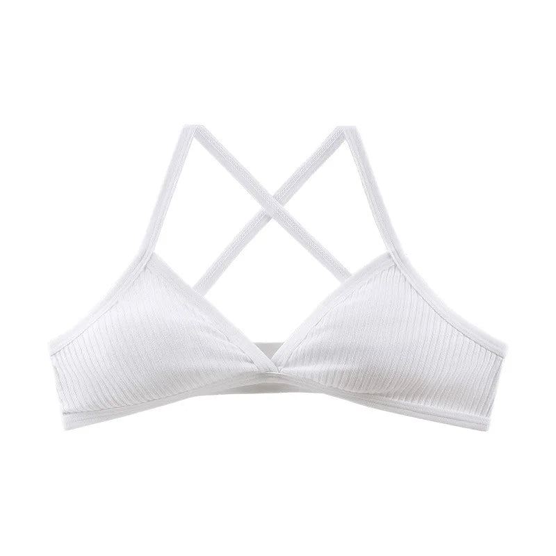 2Pcs/Set V-neck Push Up Bras For Women 1/3 Cup Bra Without Pads Sexy Lingerie Breathable Wireless Underwear