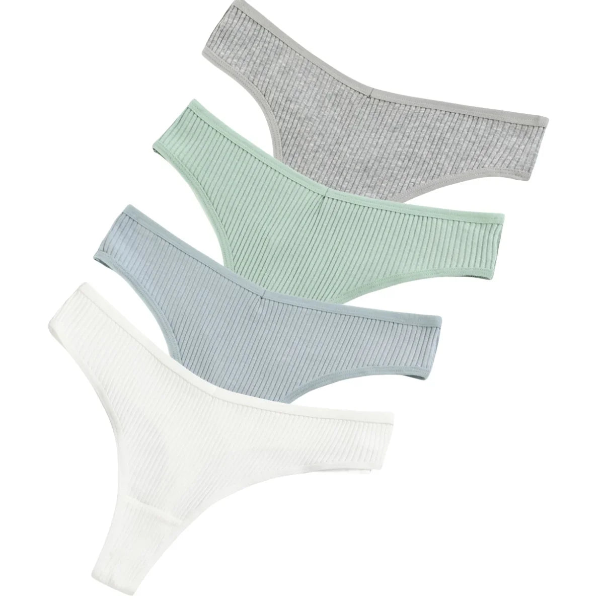 4Pcs/Set Women Cotton Panties Sexy V Waist Thongs M-XXL G-string Female Underpants Solid Color Comfortable Girls Lingerie