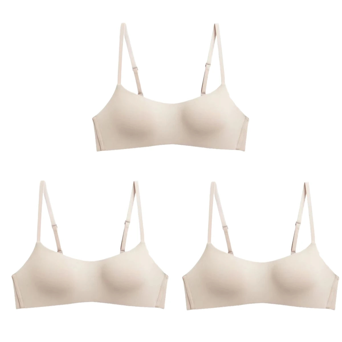 3Pcs/Lot Non-wire Push Up Bras For Women Seamless Underwear Female Sexy Lingerie 1/2 Cup Non-detachable Brassieres