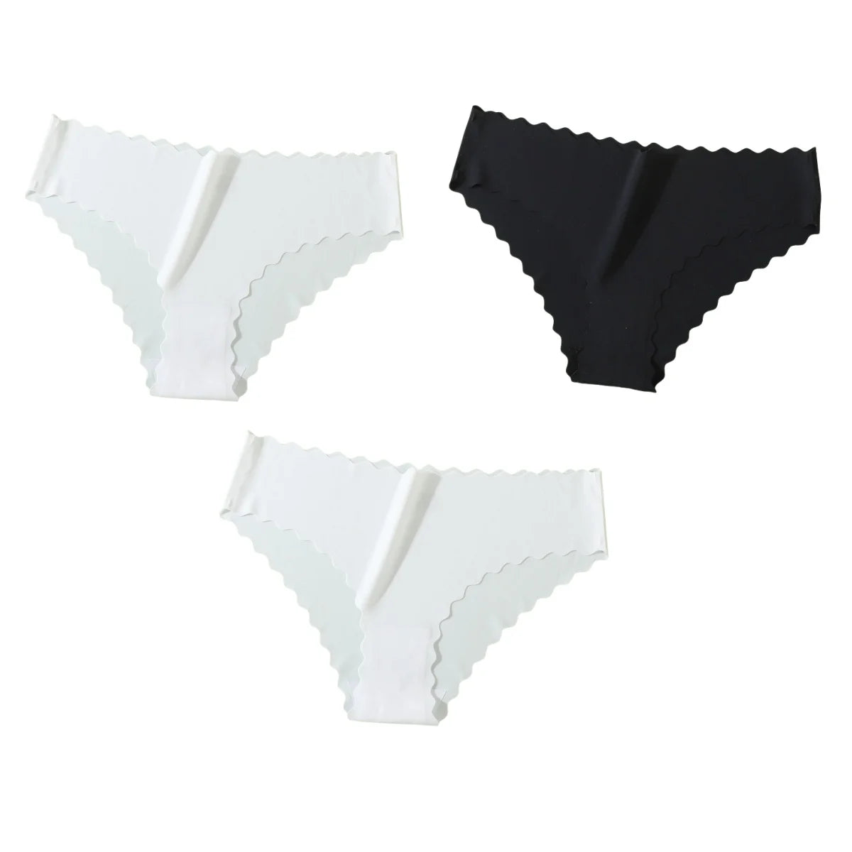 3Pcs/Set Ice Silk Panties Women Low Rise Briefs Female Underpants Glossy Invisible Underwear Sexy Lingerie XS-XL Bottoms Panties