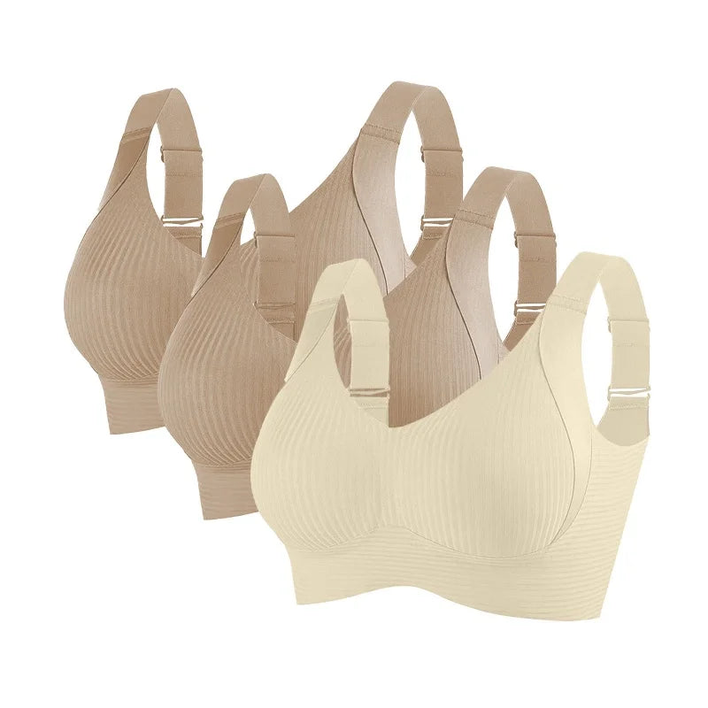 3Pcs/Set Push Up Bras For Women Non-wire Bra Seamless Underwear Adjust Straps B Cup Bralette Sexy Lingerie M-4XL Intimates