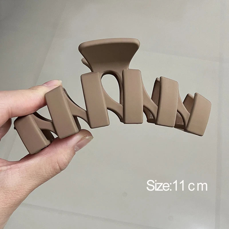 High Women Hair Claw Clips Korea Coffee Beige Acrylic Large Hair Claw Hairpin Geometric Barrettes Crab Girl Headwear Hair Accessories
