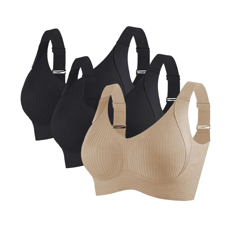 3Pcs/Set Push Up Bras For Women Non-wire Bra Seamless Underwear Adjust Straps B Cup Bralette Sexy Lingerie M-4XL Intimates
