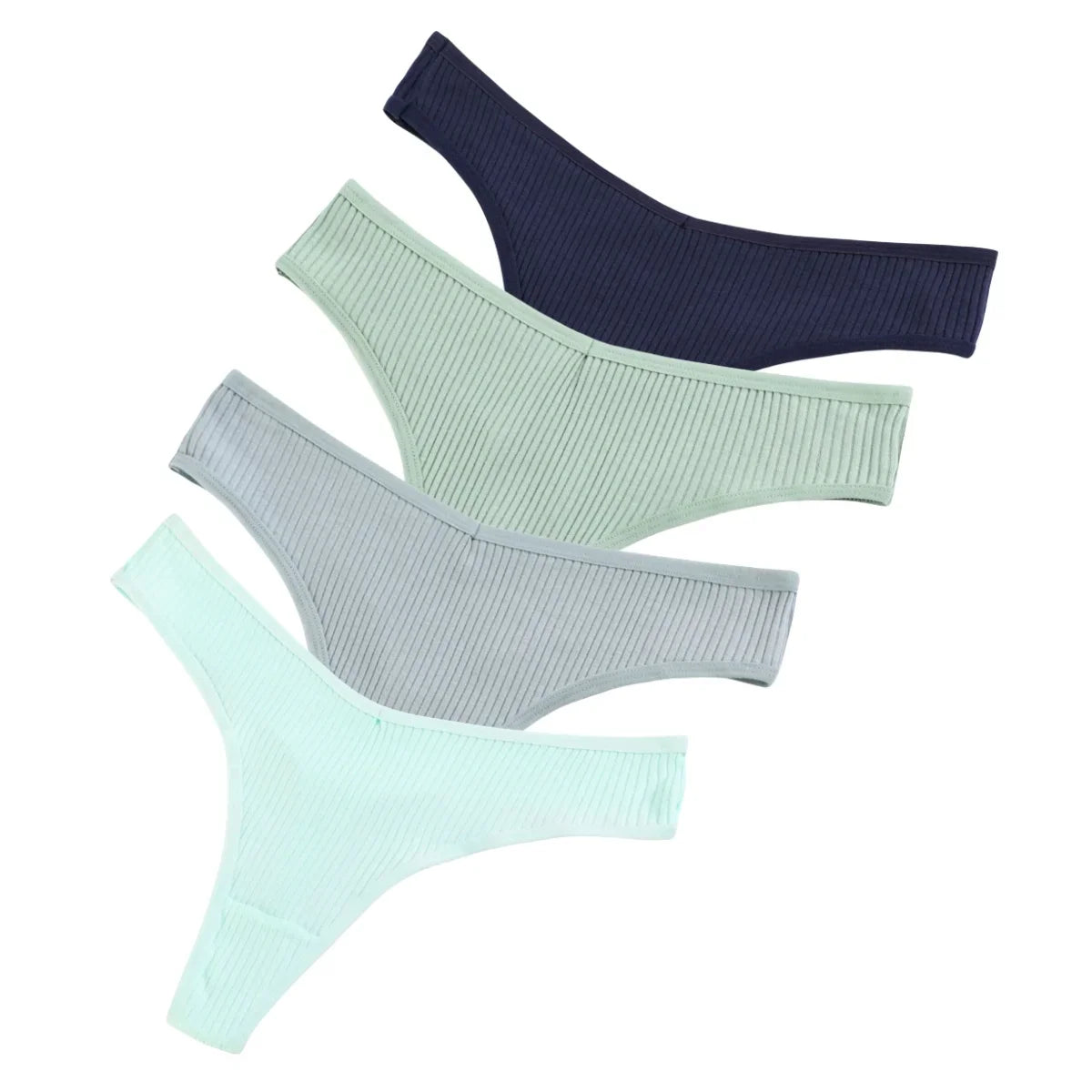 4Pcs/Set Women Cotton Panties Sexy V Waist Thongs M-XXL G-string Female Underpants Solid Color Comfortable Girls Lingerie