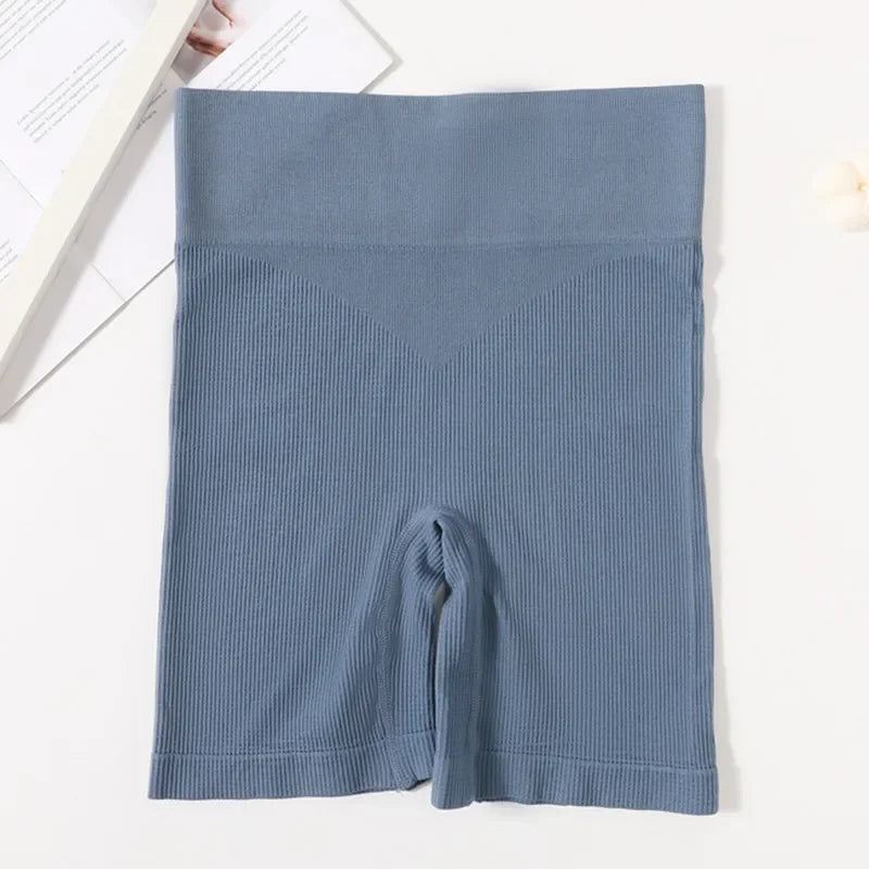 Seamless Shorts For Women Sports Safety Short Pants High Waist Panties Shorts Ribbed Hips Lift Underwear Female Underpants