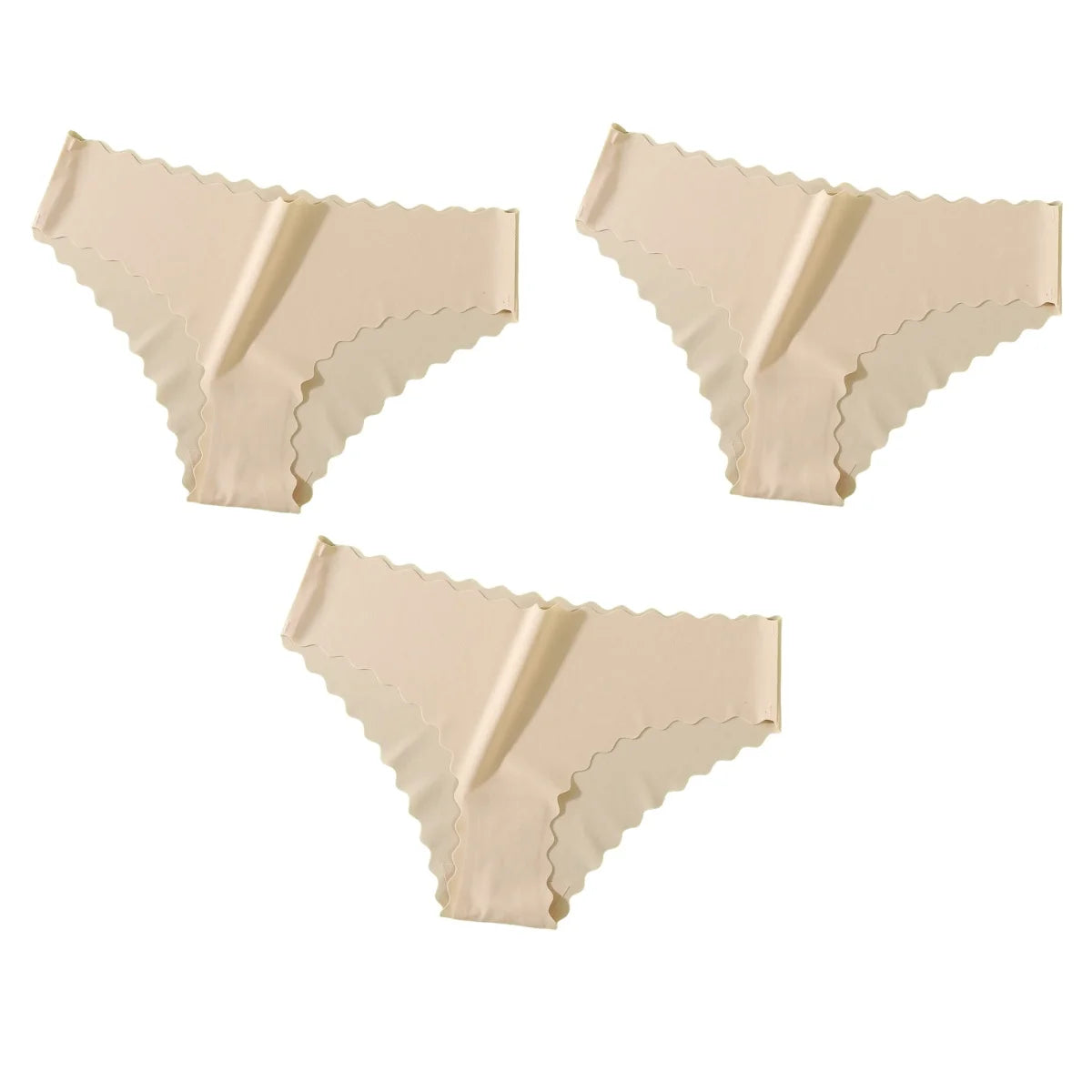 3Pcs/Set Ice Silk Panties Women Low Rise Briefs Female Underpants Glossy Invisible Underwear Sexy Lingerie XS-XL Bottoms Panties