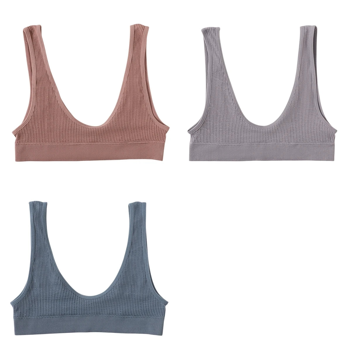 3Pcs/Set Seamless Bras For Women Push Up U Shape Bra Nonwire Underwear Female Sexy Lingerie Sport Bra Tops Comfort Intimates