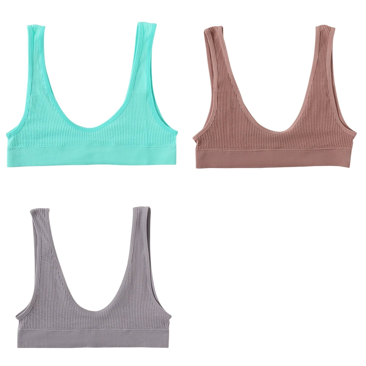 3Pcs/Set Seamless Bras For Women Push Up U Shape Bra Nonwire Underwear Female Sexy Lingerie Sport Bra Tops Comfort Intimates