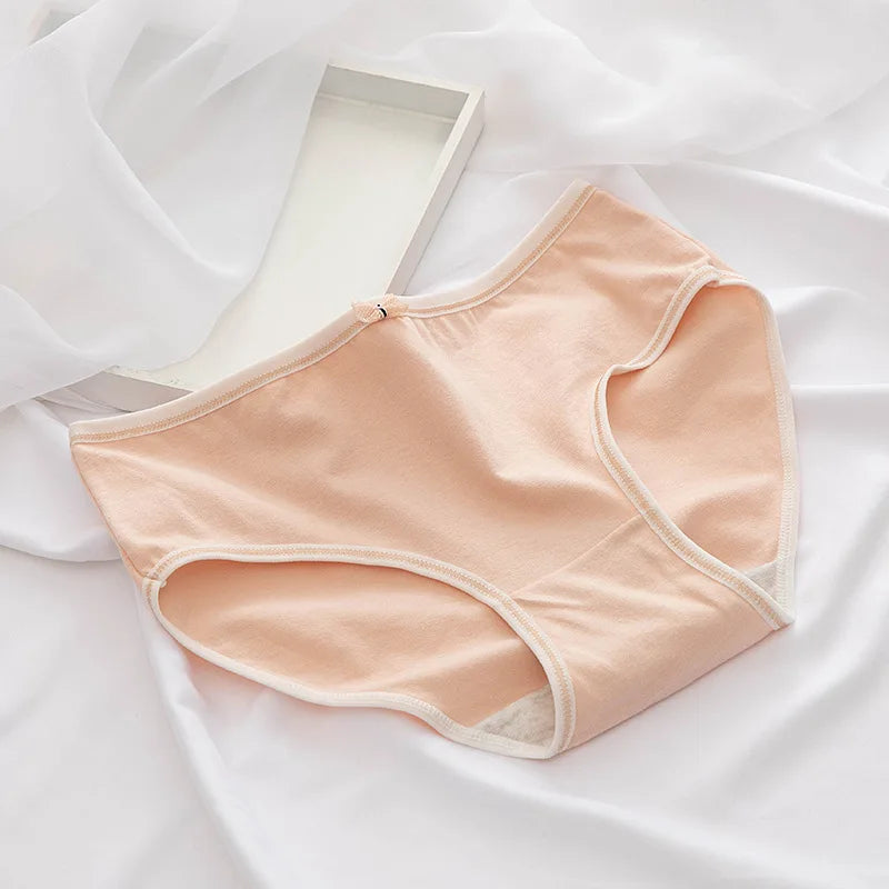 1Pc Cotton Panties Women's Comfort Breathable Underwear Low Waist Briefs Female Underpants Solid Color Sexy Lingerie M-XL
