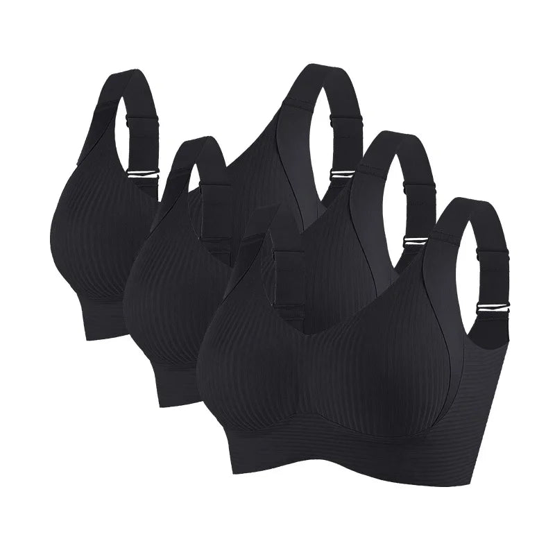 3Pcs/Set Push Up Bras For Women Non-wire Bra Seamless Underwear Adjust Straps B Cup Bralette Sexy Lingerie M-4XL Intimates