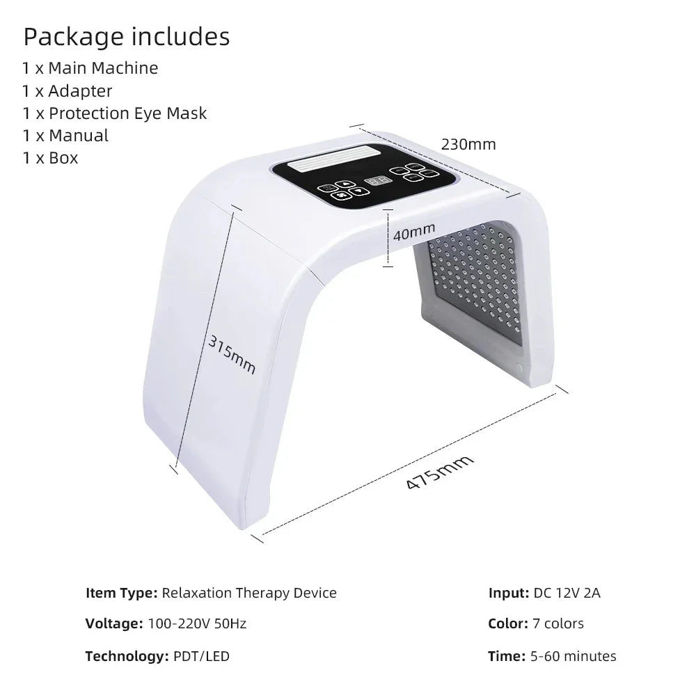 7 Color LED Photon Machine Threapy Face&Body Mask Machine Salon Home Use Rejuvenation Acne SPA Home Use Skin Care anti-wrinkle