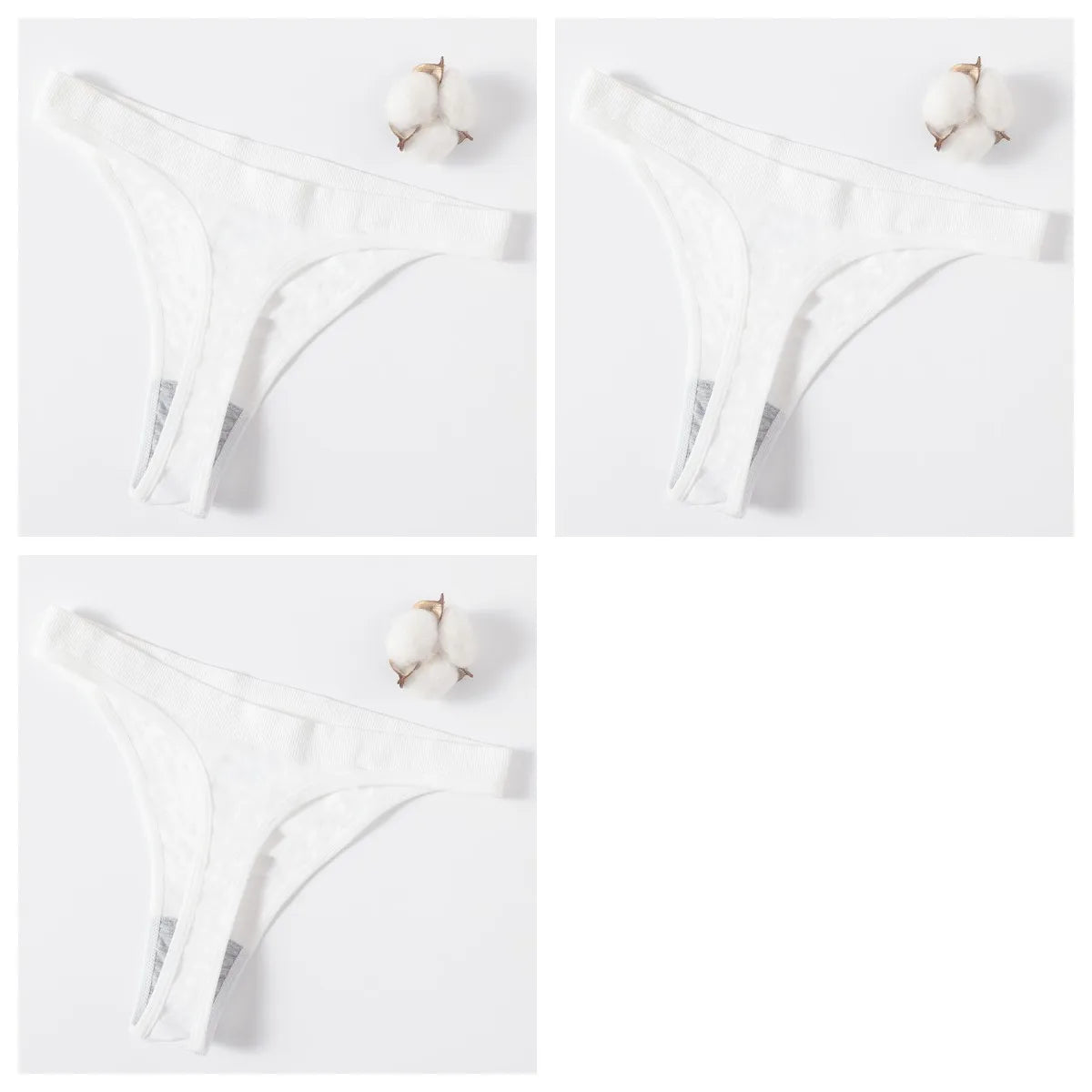 3Pcs/Set Seamless G-string Women Panties Sexy Thongs High Waist Underwear Female Underpants Sports Solid Bottom Sexy Lingerie