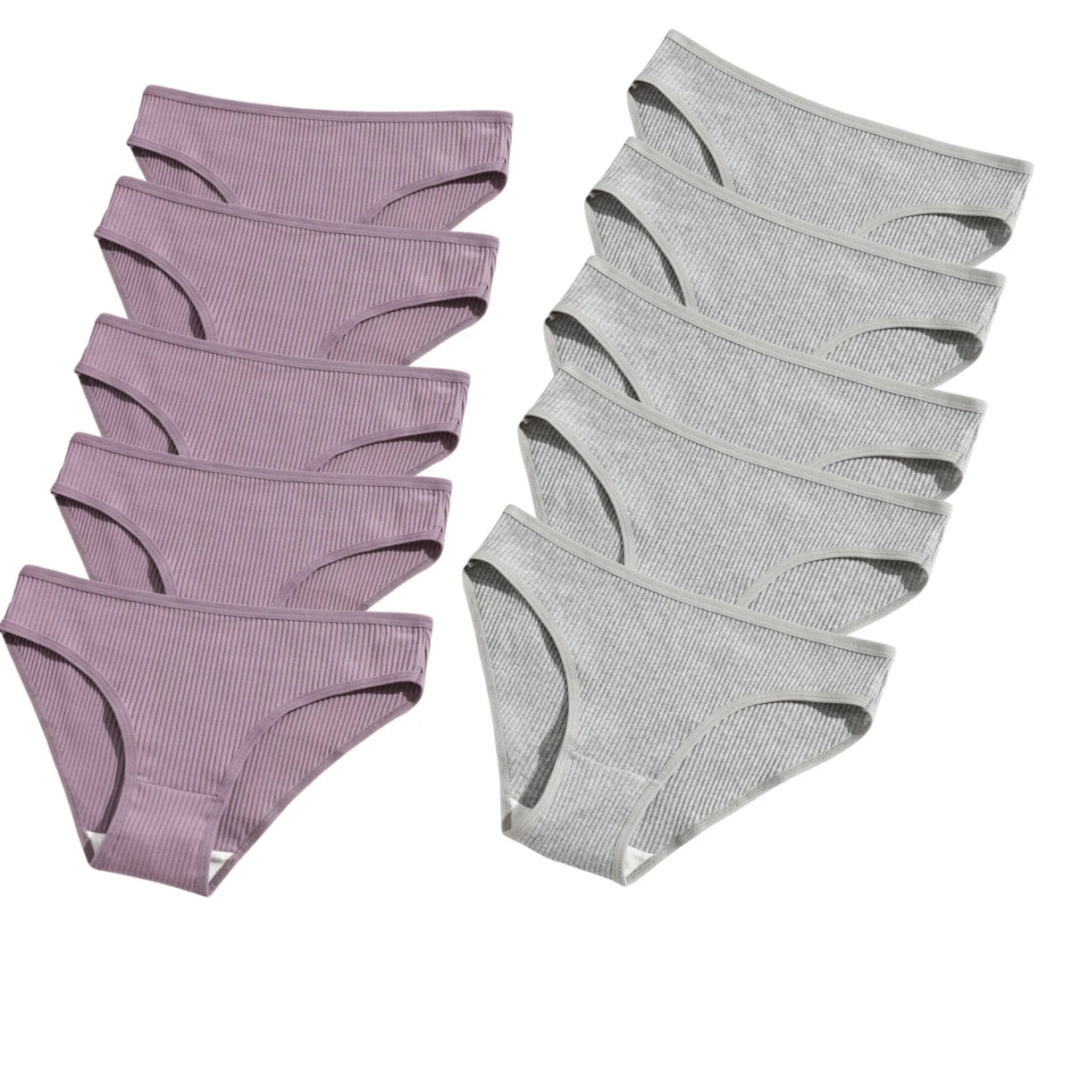 10Pcs/Set Cotton Briefs Breathable Panties Women Low Waist Briefs Sports Solid Color Seamless Underwear Female Underpants S-XXL