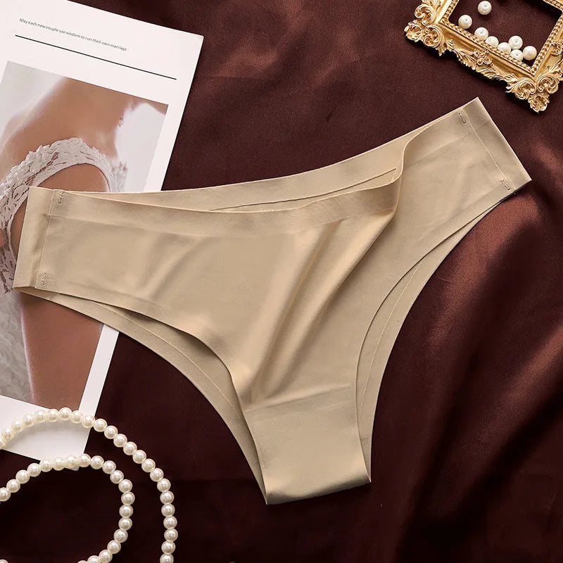 1Pc Women Ice Silk Panty Brazilian Panties Low Waist Briefs Seamless Underwear Ultra-thin Underpants Female Sexy Lingerie