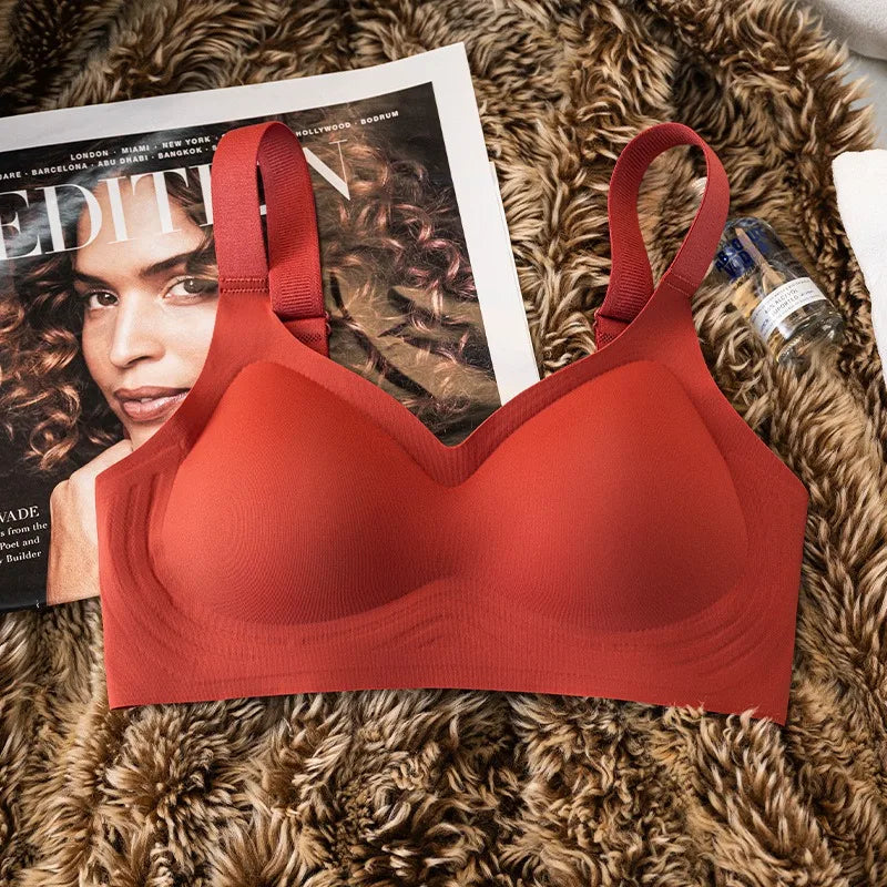 Push-Up Seamless Bra For Women Comfort Padded Bra Non-wire Underwear Adjust Wide Straps Sexy Lingerie Female Intimates M-3XL