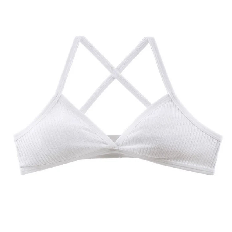 2Pcs/Set V-neck Push Up Bras For Women 1/3 Cup Bra Without Pads Sexy Lingerie Breathable Wireless Underwear