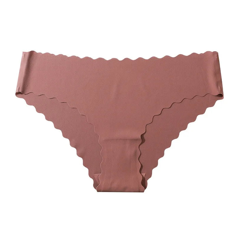 3Pcs/Set Ice Silk Panties Women Low Rise Briefs Female Underpants Glossy Invisible Underwear Sexy Lingerie XS-XL Bottoms Panties