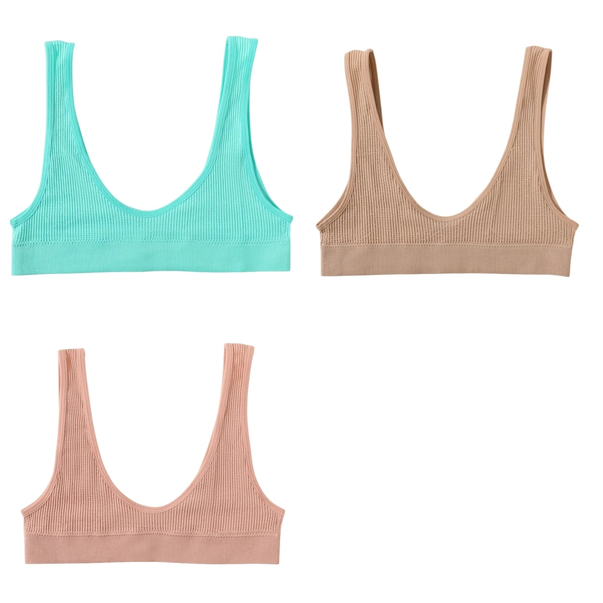 3Pcs/Set Seamless Bras For Women Push Up U Shape Bra Nonwire Underwear Female Sexy Lingerie Sport Bra Tops Comfort Intimates