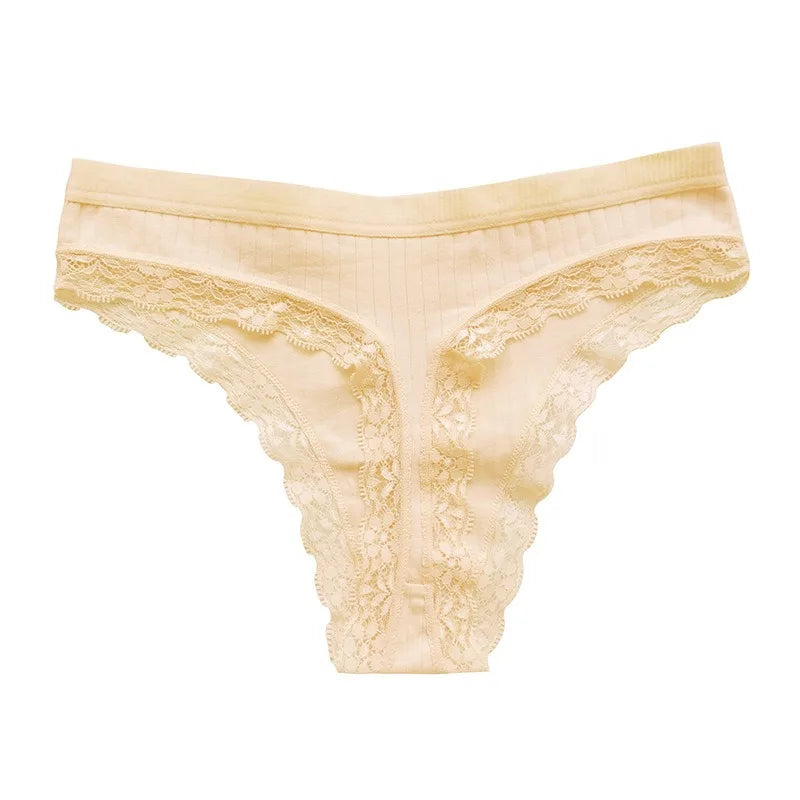 1Pc Cotton Panties Women G-string Female Underpants Lace Pantys Sexy Lingerie M-XL Panties Soft Seamless Underwear Intimates