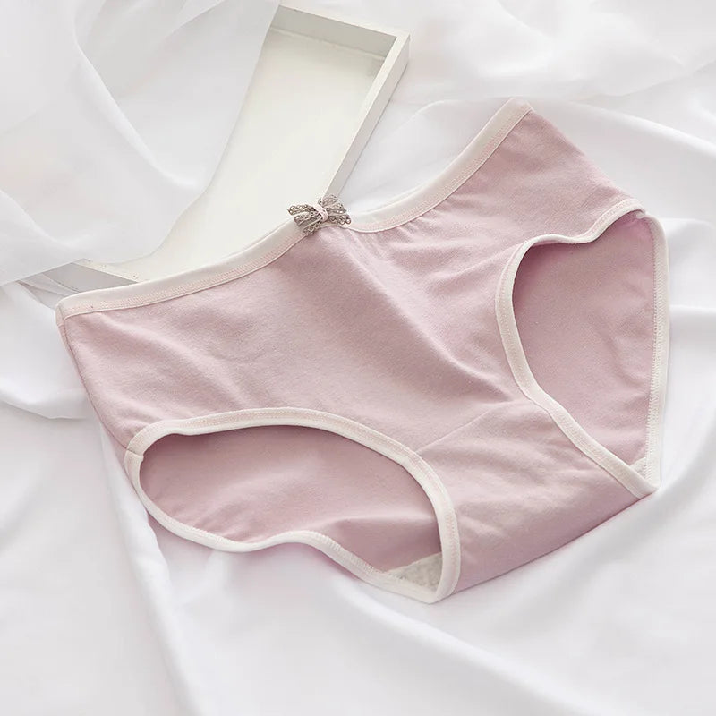 1Pc Cotton Panties Women's Comfort Breathable Underwear Low Waist Briefs Female Underpants Solid Color Sexy Lingerie M-XL