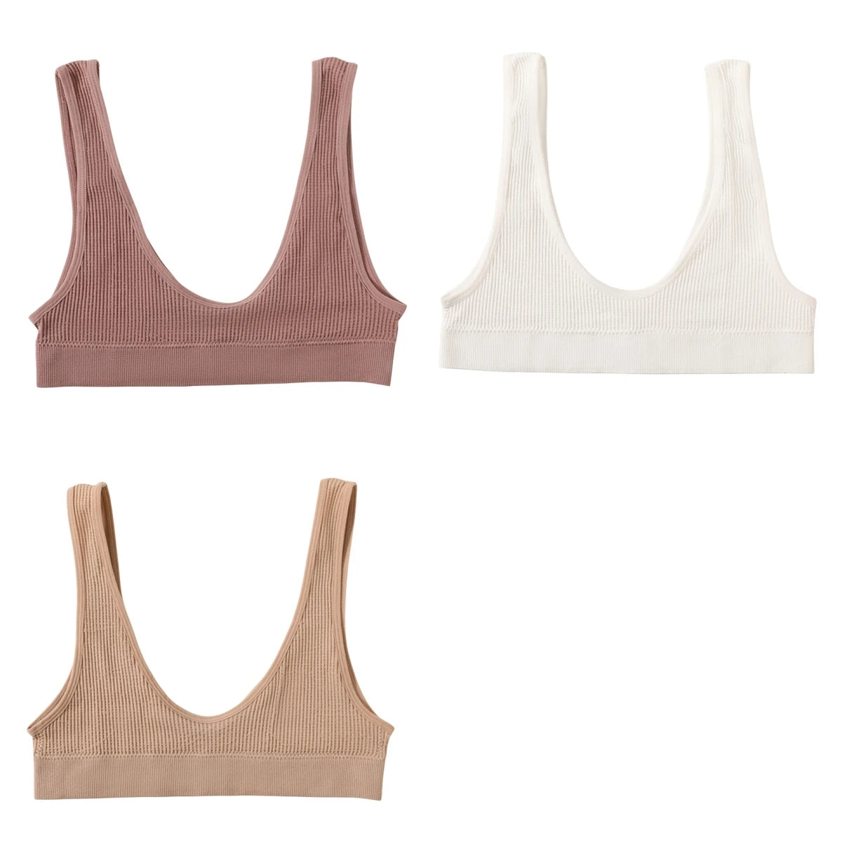 3Pcs/Set Seamless Bras For Women Push Up U Shape Bra Nonwire Underwear Female Sexy Lingerie Sport Bra Tops Comfort Intimates