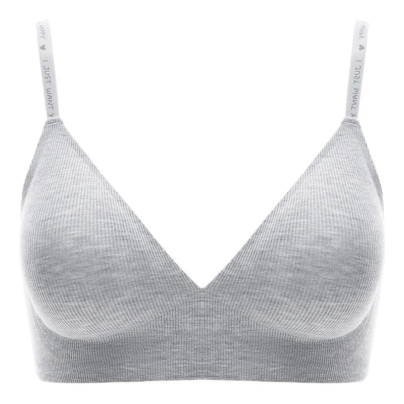 Push Up Bras For Women Non-wire Brassiere Soft Comfy Letter Straps Top Sexy Lingerie U-shaped Back Seamless Underwear Intimates