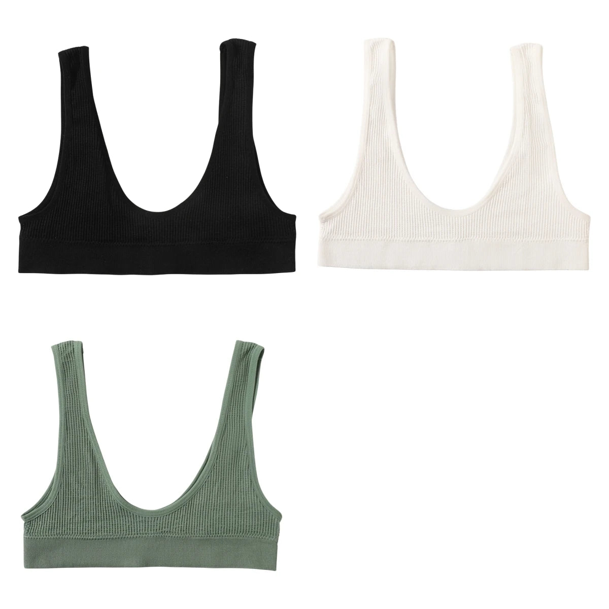 3Pcs/Set Seamless Bras For Women Push Up U Shape Bra Nonwire Underwear Female Sexy Lingerie Sport Bra Tops Comfort Intimates