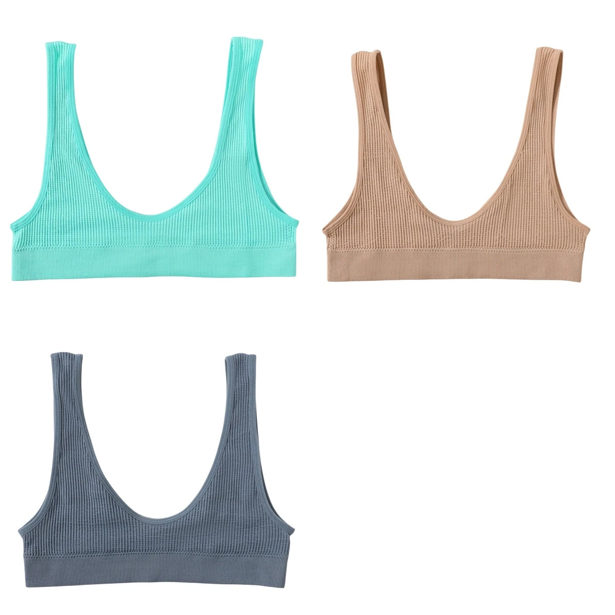 3Pcs/Set Seamless Bras For Women Push Up U Shape Bra Nonwire Underwear Female Sexy Lingerie Sport Bra Tops Comfort Intimates