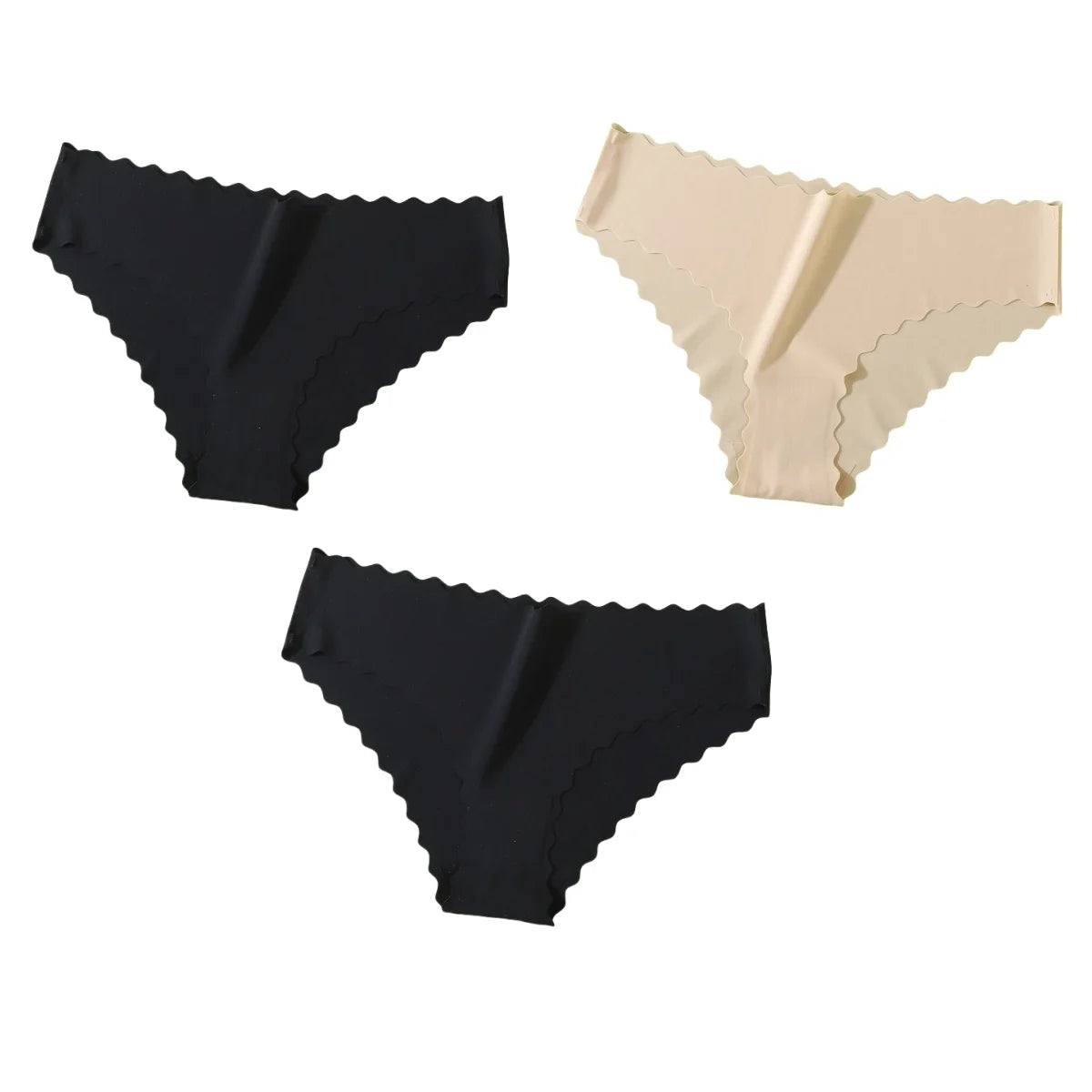 3Pcs/Set Ice Silk Panties Women Low Rise Briefs Female Underpants Glossy Invisible Underwear Sexy Lingerie XS-XL Bottoms Panties