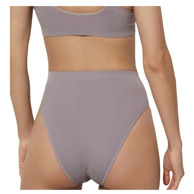 1Pc High Waist Panties For Women Sport Seamless Briefs High-Leg Cut Underpants Female Sexy Lingerie Solid Color Underwear