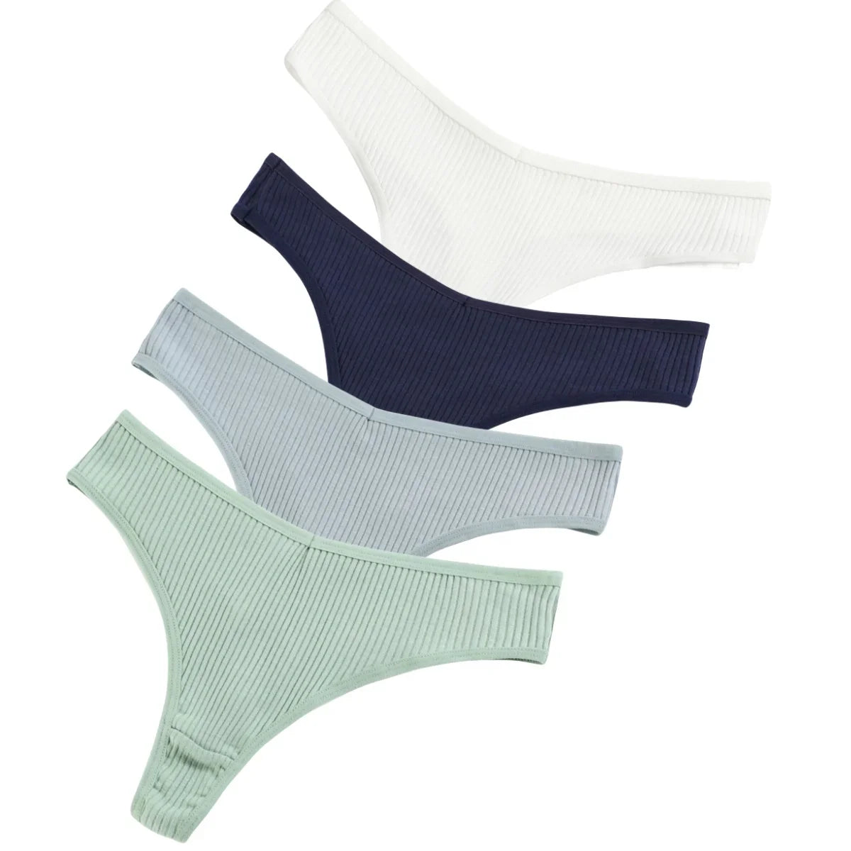 4Pcs/Set Women Cotton Panties Sexy V Waist Thongs M-XXL G-string Female Underpants Solid Color Comfortable Girls Lingerie