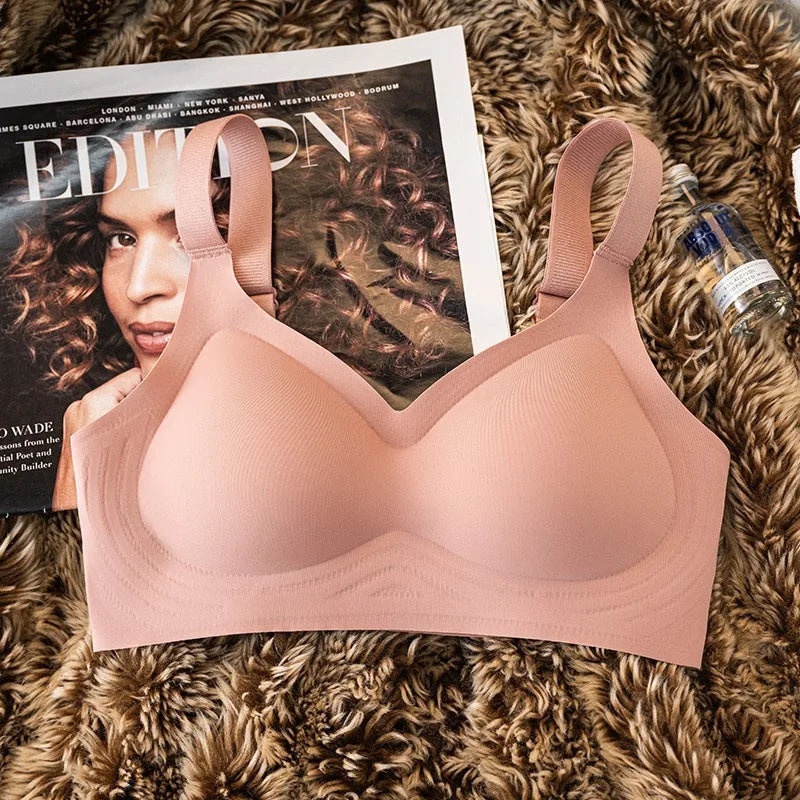 Push-Up Seamless Bra For Women Comfort Padded Bra Non-wire Underwear Adjust Wide Straps Sexy Lingerie Female Intimates M-3XL