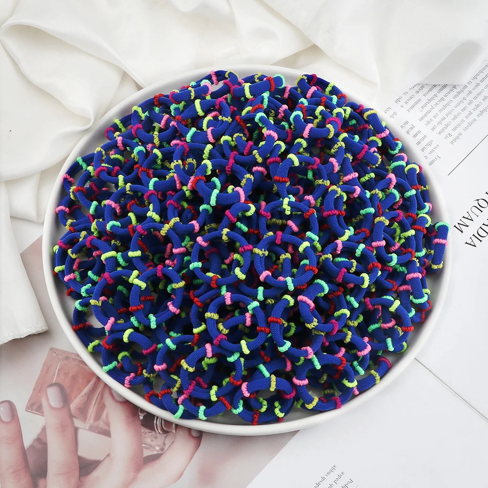 50/100Pcs/Lot Children Hair Bands Accessories Girl Candy Color Hair Ties Colorful Simple Rubber Band Ponytail Elastic Scrunchies