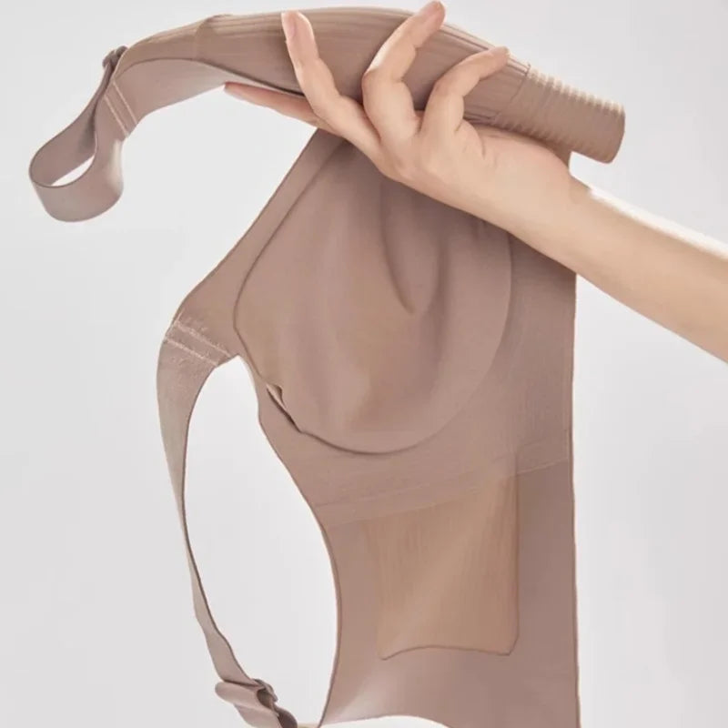Push-Up Bras For Women Non-wire Padded Bra Seamless Underwear V-neck Tops B Cup Sexy Lingerie Adjust Wide Straps Intimates M-4XL