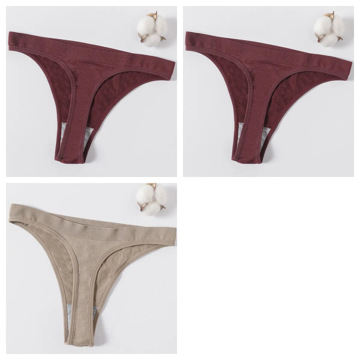 3Pcs/Set Seamless G-string Women Panties Sexy Thongs High Waist Underwear Female Underpants Sports Solid Bottom Sexy Lingerie