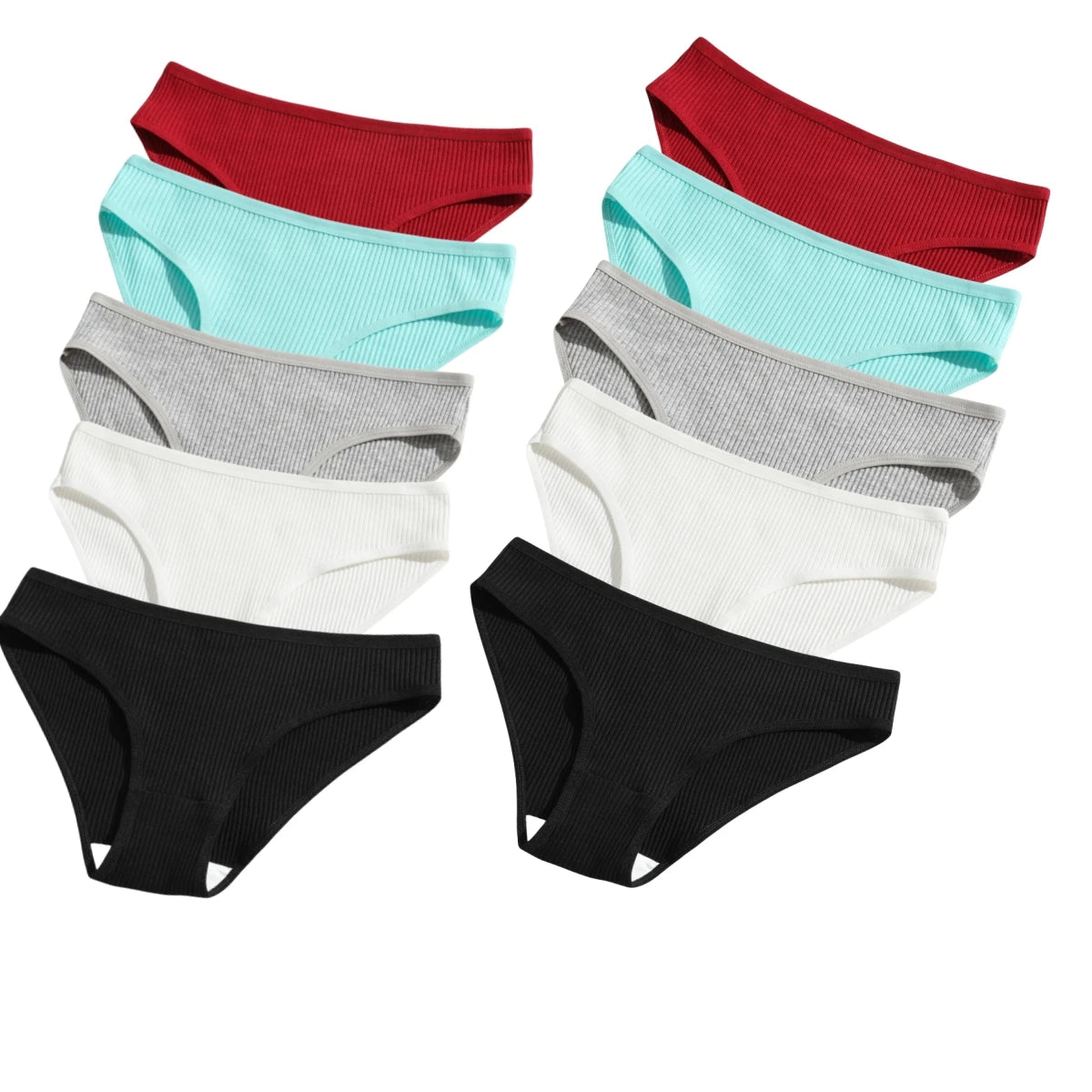 10Pcs/Set Cotton Briefs Breathable Panties Women Low Waist Briefs Sports Solid Color Seamless Underwear Female Underpants S-XXL