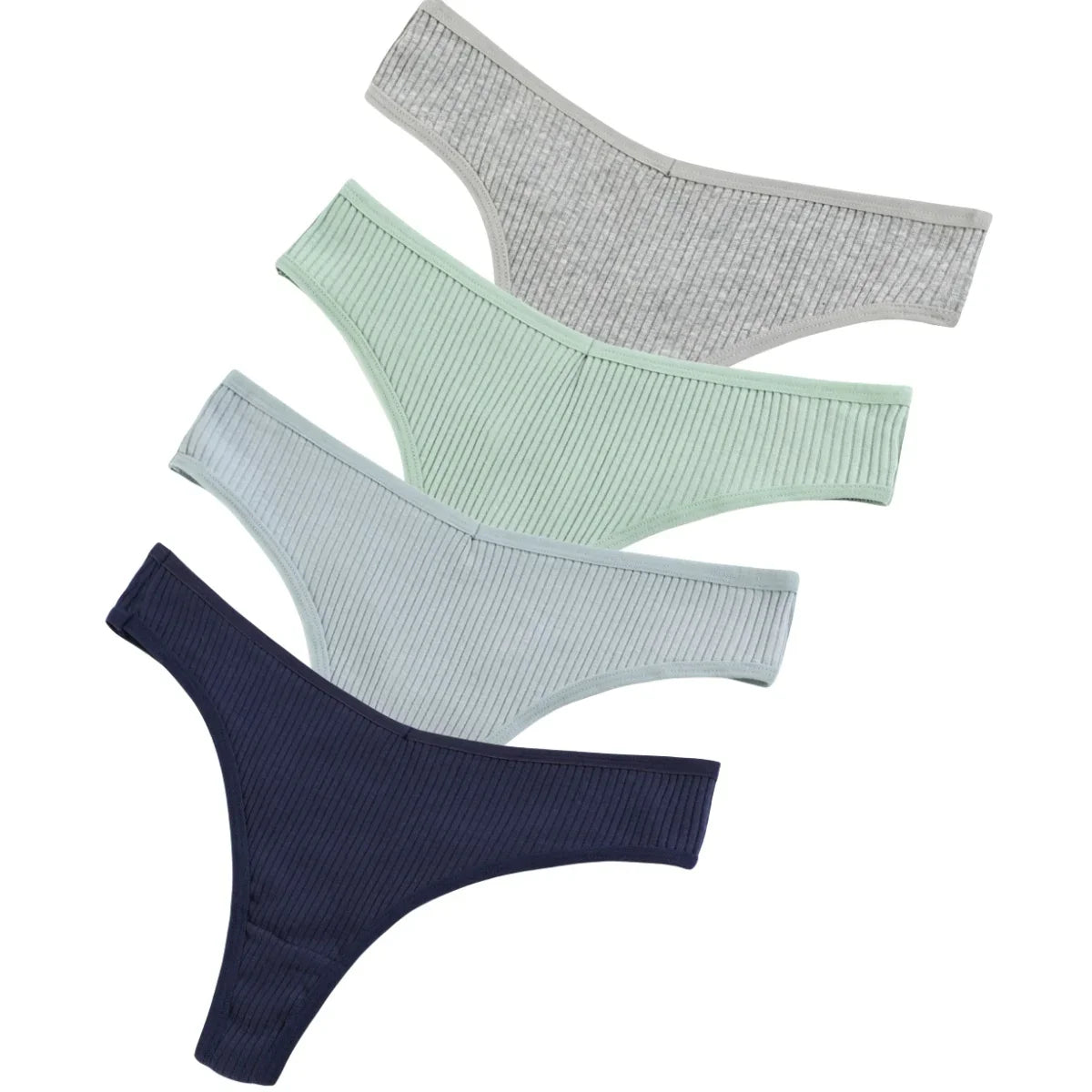 4Pcs/Set Women Cotton Panties Sexy V Waist Thongs M-XXL G-string Female Underpants Solid Color Comfortable Girls Lingerie