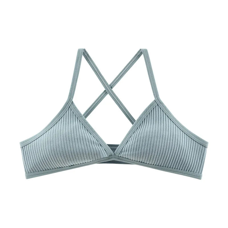 2Pcs/Set V-neck Push Up Bras For Women 1/3 Cup Bra Without Pads Sexy Lingerie Breathable Wireless Underwear