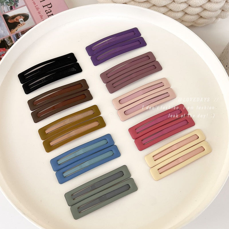 6Pcs/set Simple Colorful Frosted Hair Clip BB Clip for Women Girls Sweet Hairpin Bangs Side Clip Barrettes