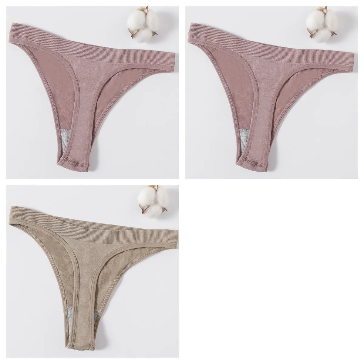 3Pcs/Set Seamless G-string Women Panties Sexy Thongs High Waist Underwear Female Underpants Sports Solid Bottom Sexy Lingerie