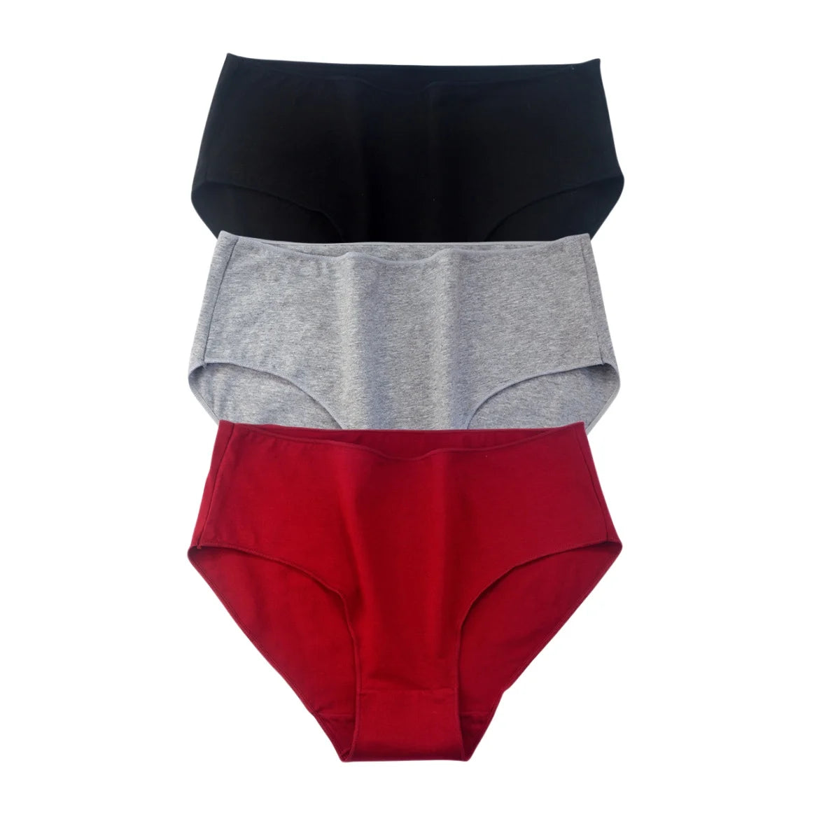 3Pcs/Set Cotton Panties Women High Waist Briefs Breathable Comfort Underwear Female Underpants Solid Color Intimates M-2XL Panty