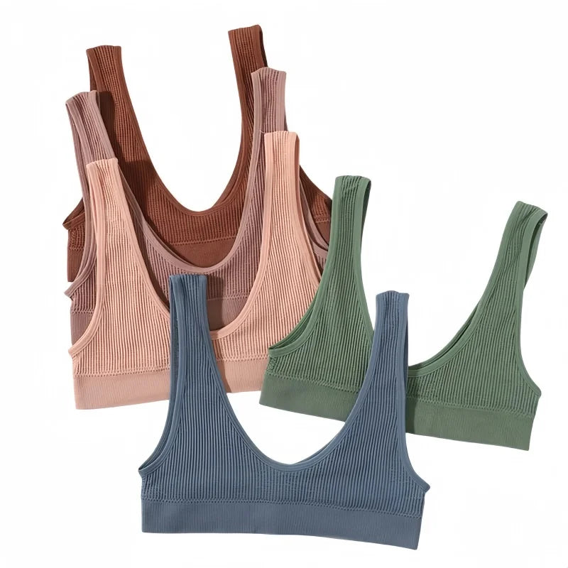 3Pcs/Set Seamless Bras For Women Push Up U Shape Bra Nonwire Underwear Female Sexy Lingerie Sport Bra Tops Comfort Intimates