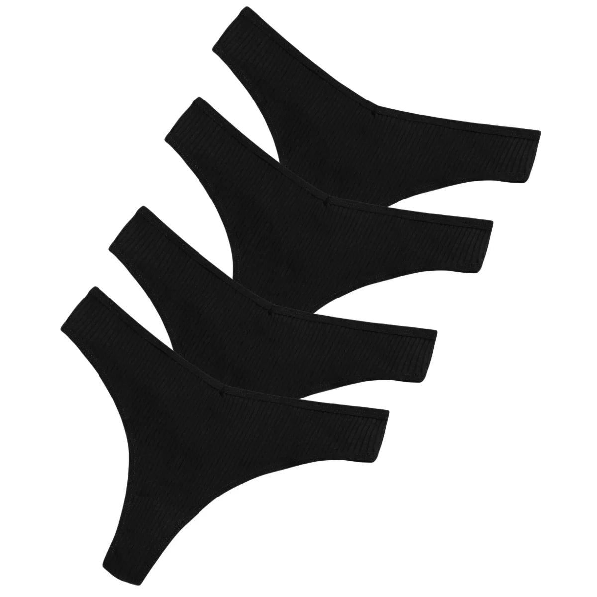 4Pcs/Set Women Cotton Panties Sexy V Waist Thongs M-XXL G-string Female Underpants Solid Color Comfortable Girls Lingerie